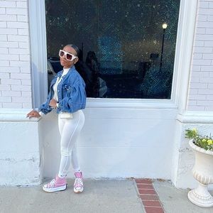 White mock neck Bodysuit